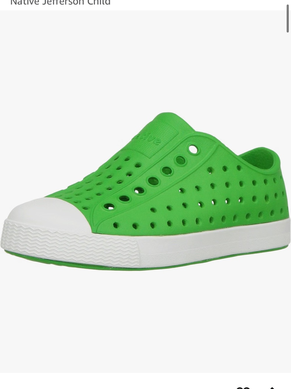Native Jefferson Kids’ Slip-on shoe. 10C